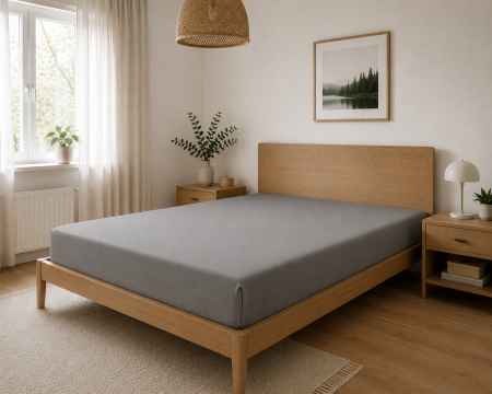 Articole de casa - Cearceaf de pat cu elastic 160X200, gri