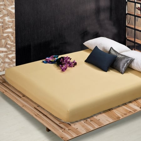 Cearceaf 160x200 - Cearceaf de pat cu elastic 160X200, Bej