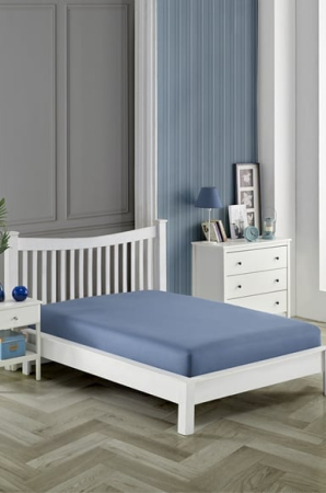 Cearceaf cu elastic - Cearceaf de pat cu elastic 180x200 cm, bleumarin