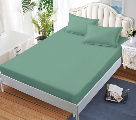 Cearceaf 180x200 - Cearceaf de pat cu elastic 180x200 cm, verde