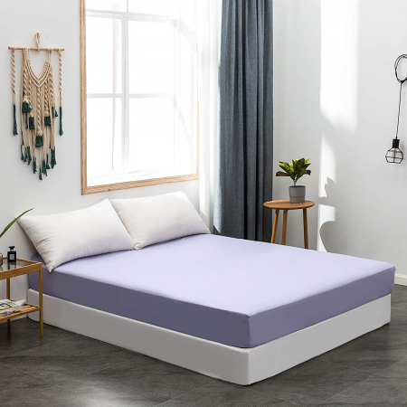 Articole de casa - Cearceaf de pat cu elastic 200 x 200 x25 cm, Mov deschis
