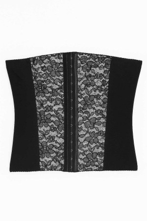 Lenjerie intimia modelatoare - Corset dama modelator negru cu dantela