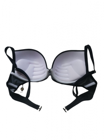 Costum de baie negru, sutien cu pus-up si bretele reglabile, slip clasic [1]
