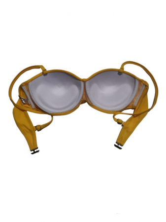 Costum de baie galben, sutien cu pus-up si bretele reglabile, slip brazilian [4]
