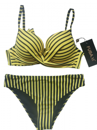 Costume de baie - Costum de baie 2 piese galben cu negru