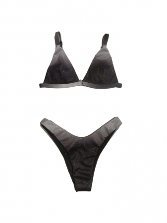 Costum de baie 2 piese gri cu alb [0]