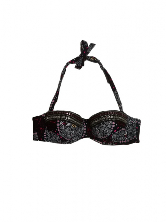 Costum de baie 2 piese negru cu imprimeu [1]