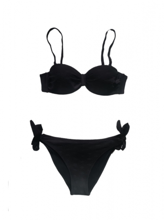 Costum de baie 2 piese, slip reglabil, negru [0]