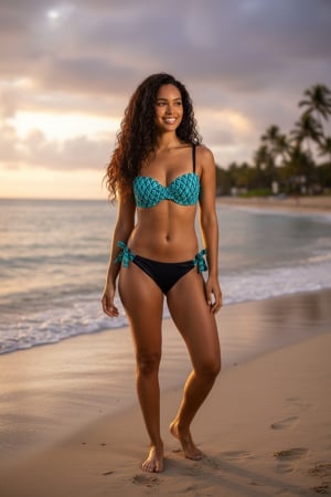 Femei - Costum de baie damă 2 piese turcoaz cu sutien balconette și slip negru reglabil