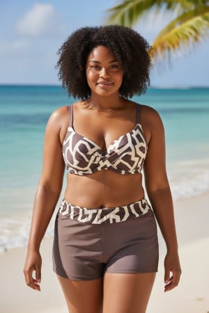 Femei - Costum de baie damă plus size 2 piese cu push-up și slip tip boxer