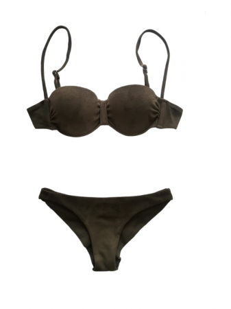 Femei - Costum de baie 2 piese verde model catifea