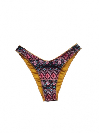 Costum de baie galben, sutien cu cupe și snur [1]