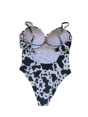 Costum de baie intreg alb cu negru [1]