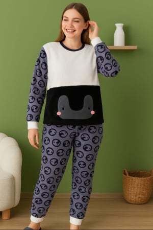 Marimi 3XL-6XL - Pijama pufoasă damă iarnă – mărimi mari 3XL–6XL, călduroasă și extrem de confortabilă