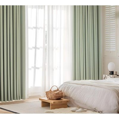 Articole de casa - Draperie verde deschis, blackout 2 buc 150x250