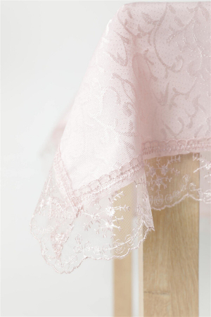 Fata de masa 160 x 220 cm, roz  cu dantela [1]