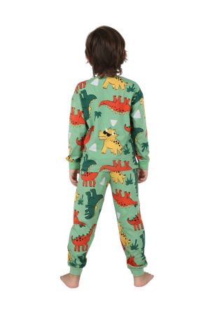 Pijama cu dinozauri, verde, 100% bumbac [1]