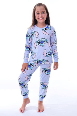 Copii - Pijama Copii Bumbac 100% cu Stitch – Set Bluza și Pantaloni
