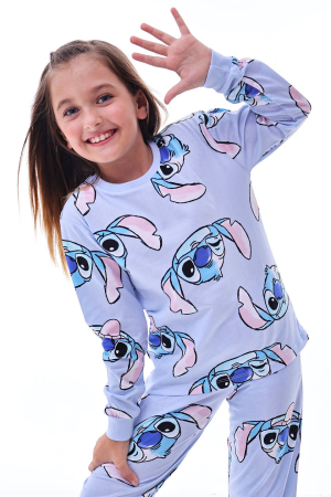 Pijama Copii Bumbac 100% cu Stitch – Set Bluza și Pantaloni [2]
