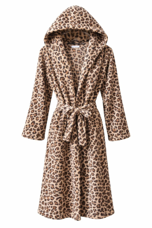 Halate - Halat Cocolino cu Glugă, Animal Print Leopard – Moale, Călduros și Confortabil