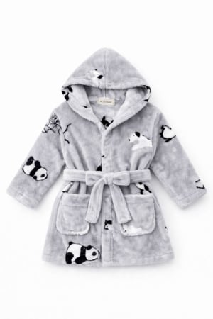 Halate Copii - Halat copii Cocolino Premium cu glugă, model Panda, mărimi 1–14 ani