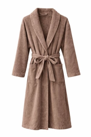 Halate - Halat de baie din bumbac 100%, moale și absorbant, cu guler – maro