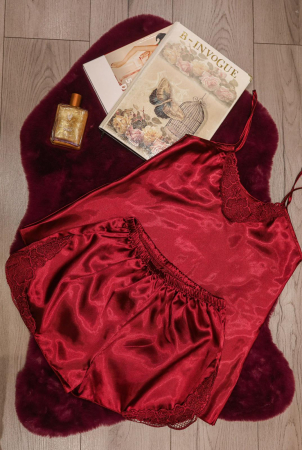 Pijamale - Pijama din satin rosu