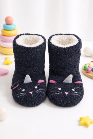Copii - Papuci de casă copii – model pisicuță, călduroși și moi