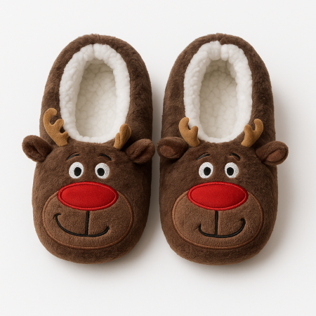 Papuci de casa - Papuci de casa cu reni