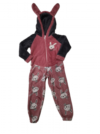 Fete - Pijama tip salopeta fete, model iepuras