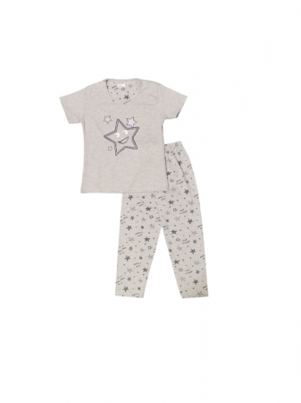Copii - Pijama  Fete  Tricou si Pantalon Lung,  Stelute