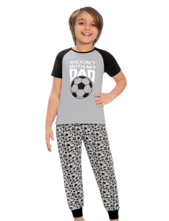 Copii - Pijama baieti cu minge de fotbal, confort si calitate