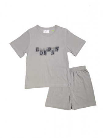 Băieți - Pijama de Vară pentru Băieți, Gri Lordan