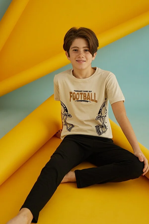 Pijama pentru Băieți, tricou si pantalon lung, Football [2]