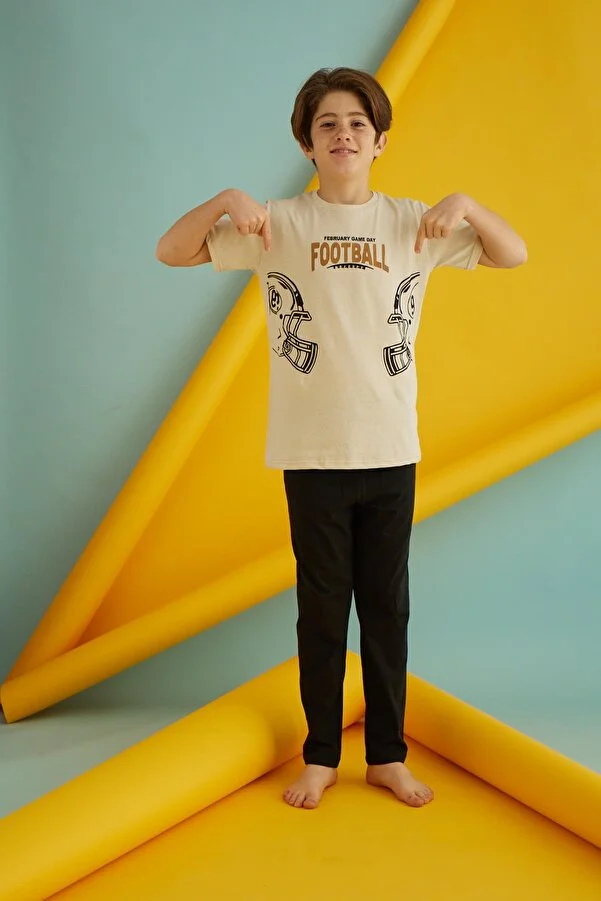 Pijama pentru Băieți, tricou si pantalon lung, Football [1]