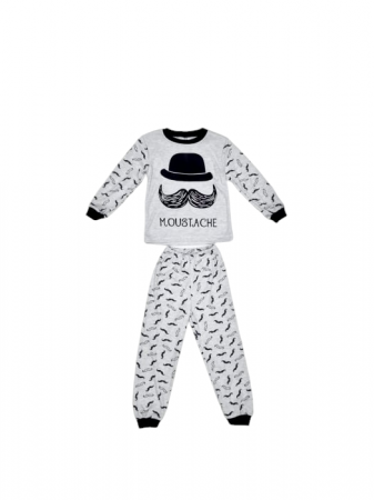 Pijamale cu lung - Pijama băieți gri cu imprimeu
