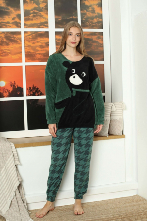 Pijamale Catifea si Cocolino - Pijama dama cocolino, verde
