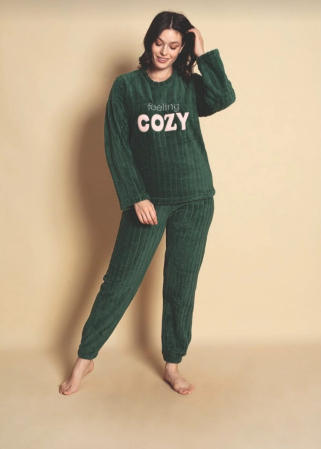 Pijamale Catifea si Cocolino - Pijama dama cocolino, Verde