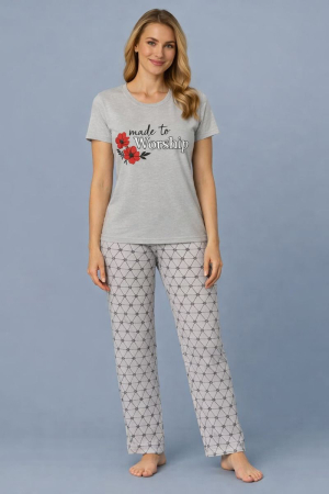 Pijama - Pijama damă „Made to Worship” – confort și credință în fiecare detaliu