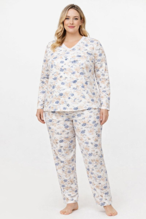 Pijamale - Pijama damă din bumbac cu imprimeu floral – confort și feminitate