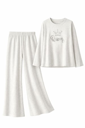 Pijamale Catifea si Cocolino - Pijama dama cu imprimeu Queen