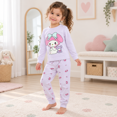 Copii - Pijama de fete cu My Melody, lila, 100% bumbac