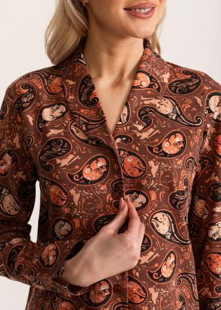 Pijama femei bumbac, Soft&Seven Sofiaman, bluza cu nasturi [1]