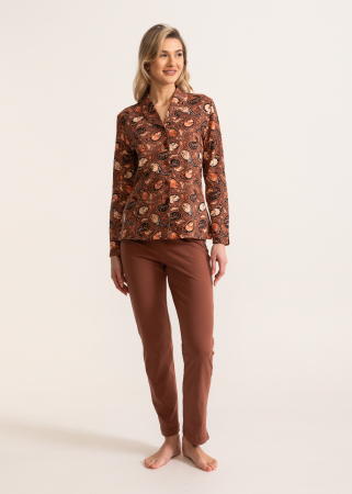Pijama - Pijama femei bumbac, Soft&Seven Sofiaman, bluza cu nasturi