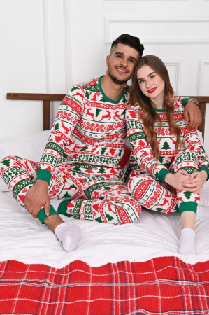 Pijamale Craciun familie, rosu și verde [2]