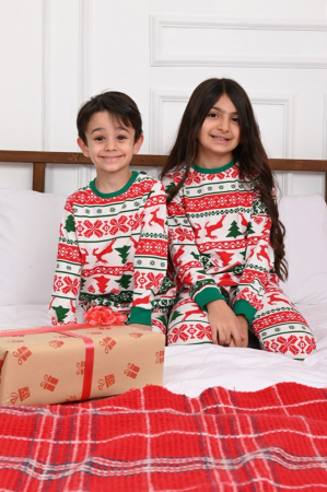 Pijamale Craciun familie, rosu și verde [1]