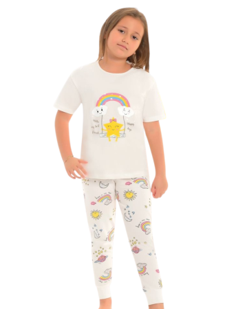 Pijamale cu lung - Pijamale Vesele „Make Me Happy” – Magia Somnului în Culori!