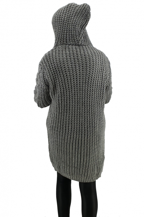 Cardigan din tricot cu gluga [3]
