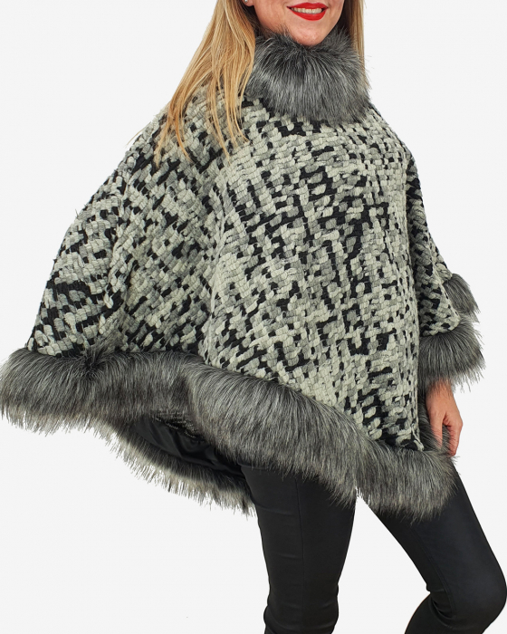 Poncho din lana cu blana 11 [2]