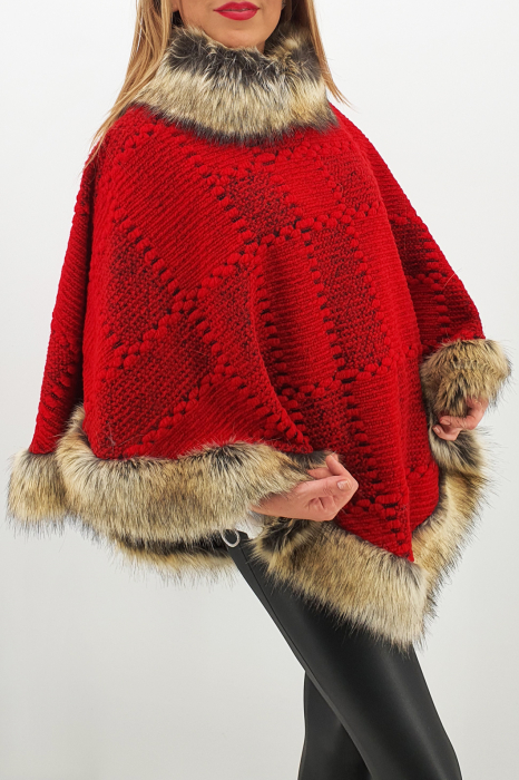 Poncho din lana cu blana 7 [2]
